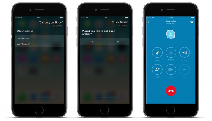 Обновление для Skype включает поддержку iOS 10 и Siri