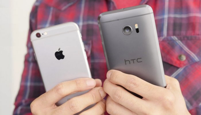 Сравнение дизайна iPhone 6s и HTC 10