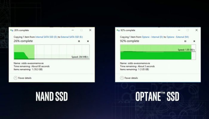 Intel вживую показала превосходство SSD Optane над обычными твердотельными накопителями